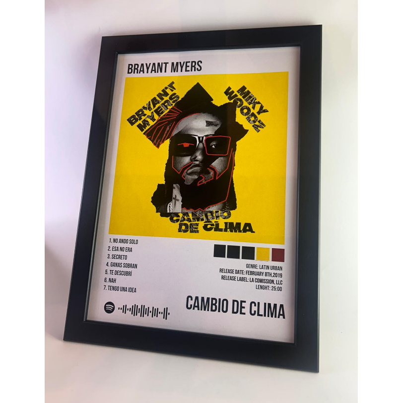 Álbum enmarcado de Brayant Myers tamaño A4 del álbum "Cambio de Clima"