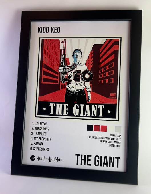 Álbum enmarcado de Kidd Keo tamaño A3 o A4 del álbum "The Giant"