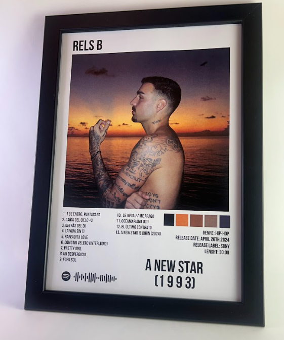 Álbum enmarcado de Rels B tamaño A4 del álbum "A New Star (1993)"