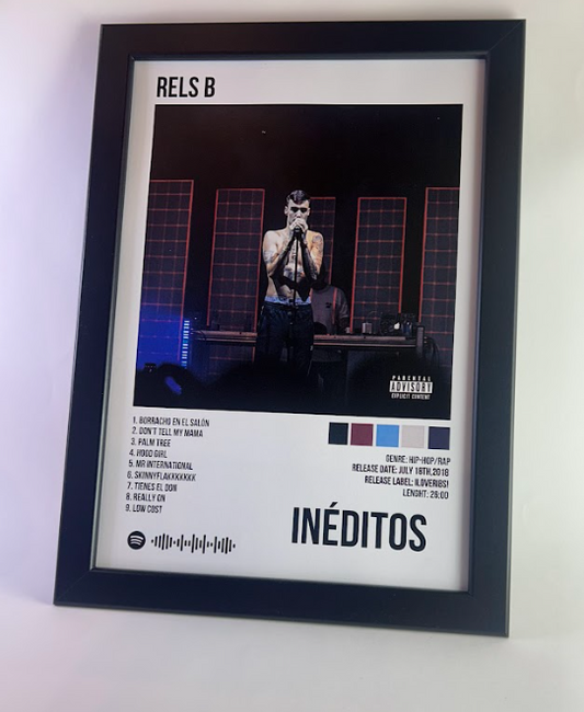 Álbum enmarcado de Rels B tamaño A4 del álbum "Inéditos"