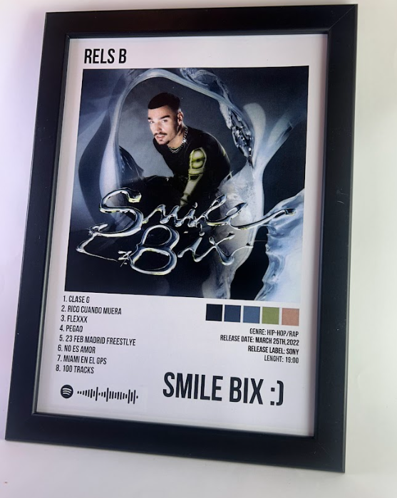 Álbum enmarcado de Rels B tamaño A4 del álbum "Smile Bix"