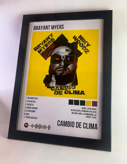 Álbum enmarcado de Brayant Myers tamaño A4 del álbum "Cambio de Clima"