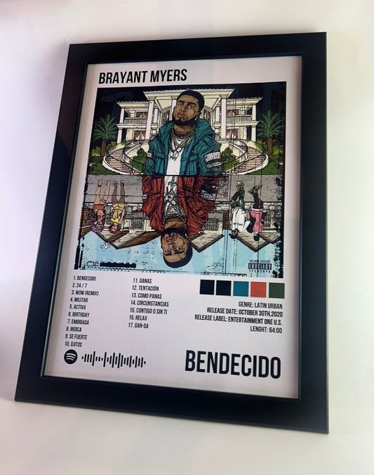 Álbum enmarcado de Brayant Myers tamaño A4 del álbum "Bendecido"